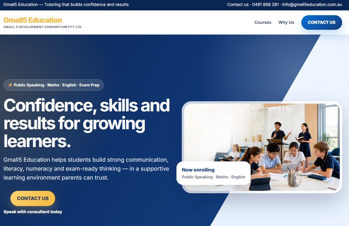 Gmall5 Education tutoring website homepage